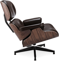 Eames Style Lounge Chair H Miller Version Italian Leather/Mocha/Walnut image.