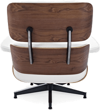 Eames Style Lounge Chair H Miller Version Premium Leather/White/Rosewood image.