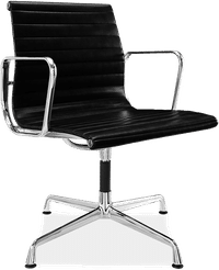 Eames Style Office Chair EA108 Leather Black image.