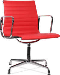 Eames Style Office Chair EA108 Leather Red image.