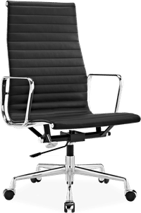 Eames Style Office Chair EA119 Leather Black image.