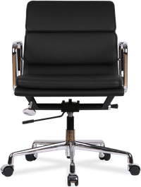 Eames Style Office Chair EA217 Leather Black image.