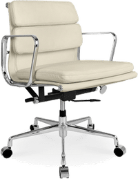 Eames Style Office Chair EA217 Leather Cream image.