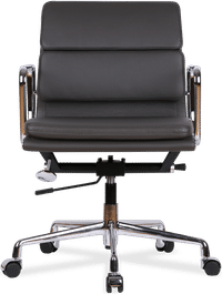 Eames Style Office Chair EA217 Leather Grey image.