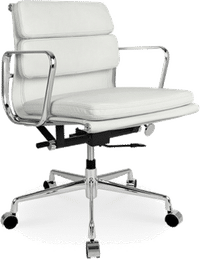 Eames Style Office Chair EA217 Leather White image.