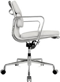 Eames Style Office Chair EA217 Leather White image.