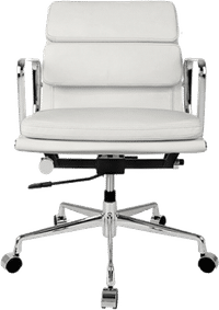 Eames Style Office Chair EA217 Leather White image.