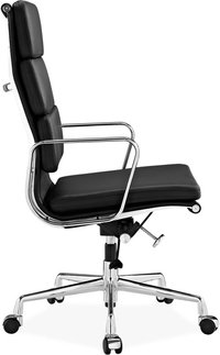 Eames Style Office Chair EA219 Leather Black image.