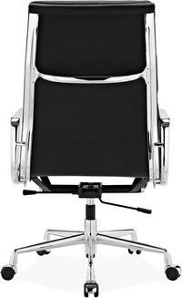 Eames Style Office Chair EA219 Leather Black image.