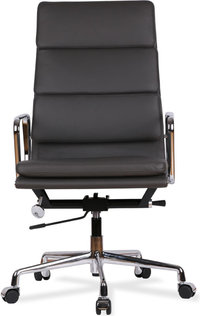 Eames Style Office Chair EA219 Leather Grey image.