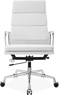 Eames Style Office Chair EA219 Leather White image.