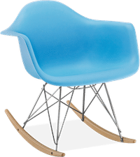 RAR Style Plastic Rocking Chair    Light Blue/Light Wood image.