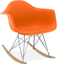 RAR Style Plastic Rocking Chair    Orange/Light Wood image.