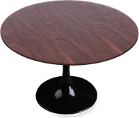 Tulip Round Dining Table Walnut Veneer/Black image.