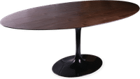 Tulip Style Oval Dining Table Walnut Veneer/Black image.