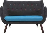 Poet 2 Seater Sofa Morocan Blue image.