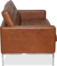 Knoll 2 Seater Sofa Premium Leather/Dark Tan image.