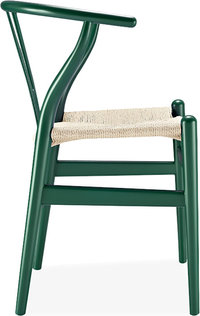 Wishbone (Y) Chair - CH24 Lacquered/Dark Green image.