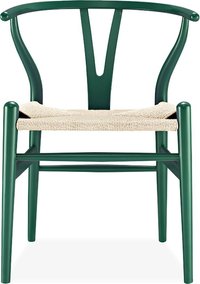 Wishbone (Y) Chair - CH24 Lacquered/Dark Green image.