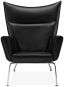 CH445 - Wing Chair Premium Leather/Black  image.