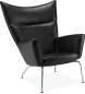 CH445 - Wing Chair Premium Leather/Black  image.