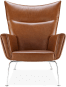 CH445 - Wing Chair Premium Leather/Dark Tan image.