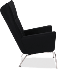 CH445 - Wing Chair Wool/Black image.