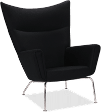 CH445 - Wing Chair Wool/Black image.