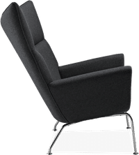 CH445 - Wing Chair Wool/Charcoal Grey image.