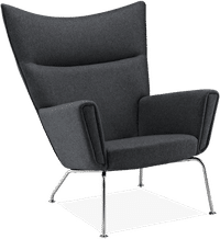 CH445 - Wing Chair Wool/Charcoal Grey image.