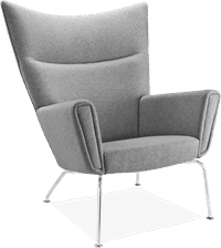 CH445 - Wing Chair Wool/Light Pebble Grey image.