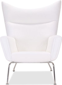 CH445 - Wing Chair Wool/White image.