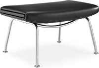 CH445 - Wing Chair Stool Premium Leather/Black  image.