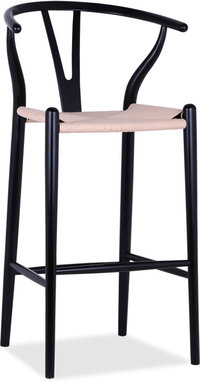 Wishbone (Y) Barstool Black/Lacquered image.