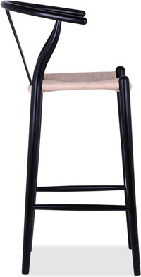 Wishbone (Y) Barstool Black/Lacquered image.