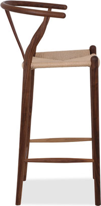 Wishbone (Y) Barstool Walnut/Walnut image.