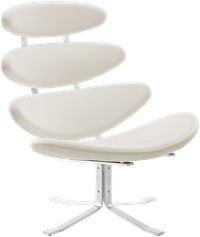 The Corona Chair Italian Leather/White image.