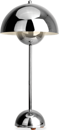 Flowerpot Style Table Lamp Chrome image.