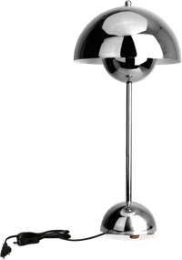 Flowerpot Style Table Lamp Chrome image.