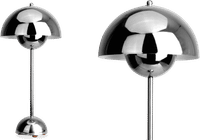 Flowerpot Style Table Lamp Chrome image.