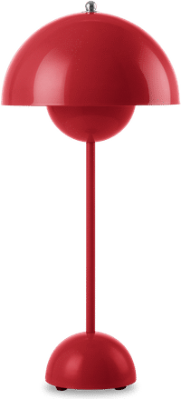 Flowerpot Style Table Lamp Red image.