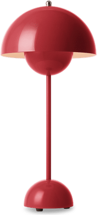 Flowerpot Style Table Lamp Red image.