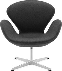 The Swan Chair  Wool/Without piping/Charcoal Grey image.