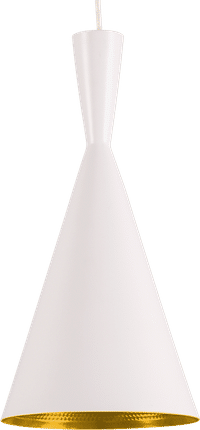 Beat Pendant Light - Tall White / Gold image.