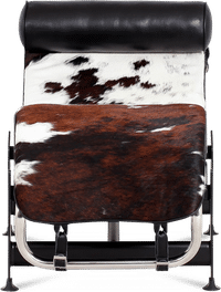 LC4 Style Chaise Longue Premium Leather/Brown + White + Black image.
