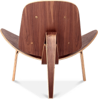 Shell Chair (CH07) Premium Leather/Dark Tan/Walnut Veneer image.