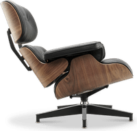 Eames Style Lounge Chair H Miller Version Premium Leather/Black/Walnut image.