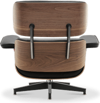 Eames Style Lounge Chair H Miller Version Premium Leather/Black/Walnut image.