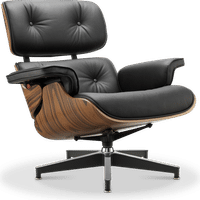 Eames Style Lounge Chair H Miller Version Italian Leather/Black/Rosewood image.