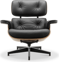 Eames Style Lounge Chair H Miller Version Italian Leather/Black/Rosewood image.